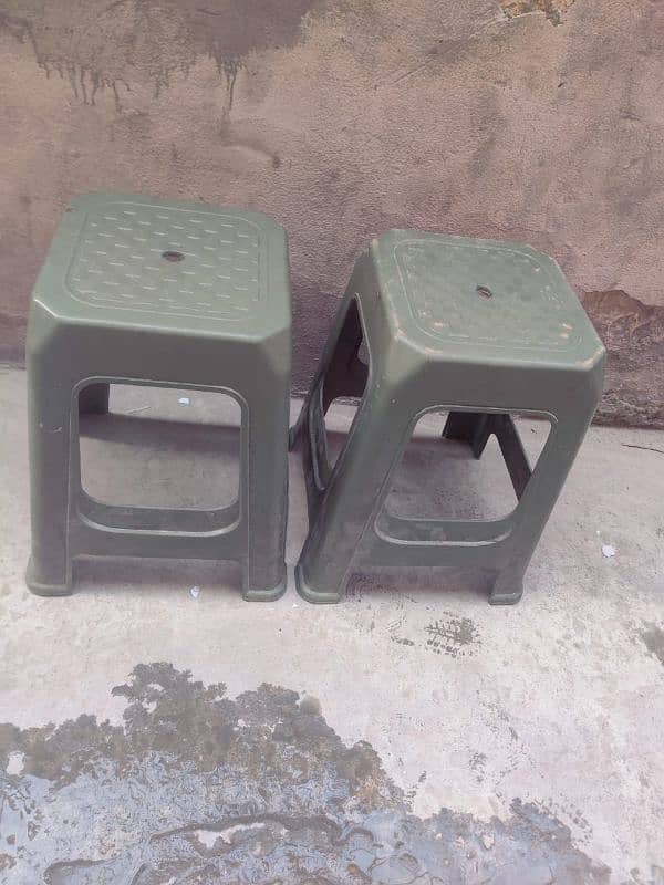 food stall (counter) with Fries item and 2 plastic stool. . . more 6