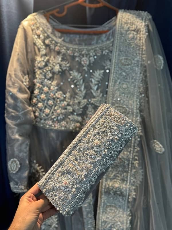 Light Grey Fancy Bridal Dress 4