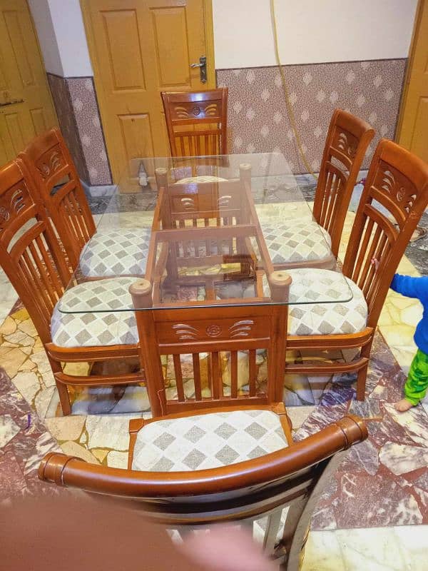 Dining Table Set 6 Chairs Wooden 0