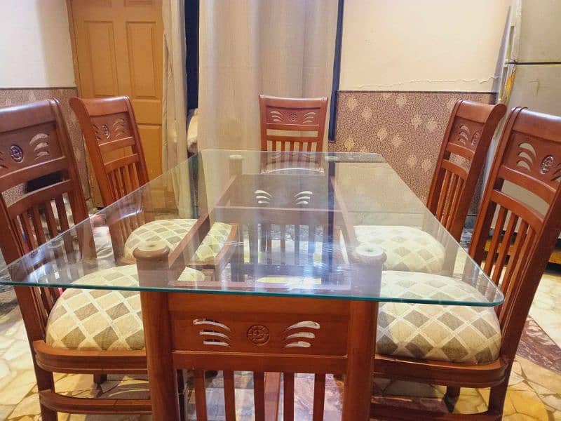 Dining Table Set 6 Chairs Wooden 2