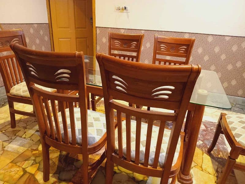 Dining Table Set 6 Chairs Wooden 3