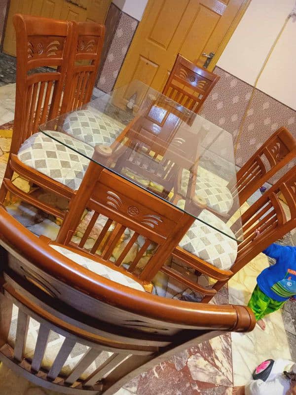 Dining Table Set 6 Chairs Wooden 5