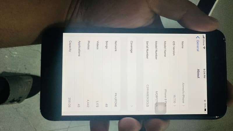 iphone 8 plus 256gb black colour PTA approved all working 1