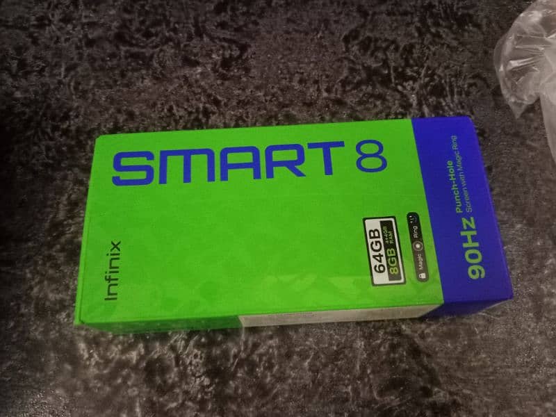 Infinix Smart 8 with box and orignl charger 5