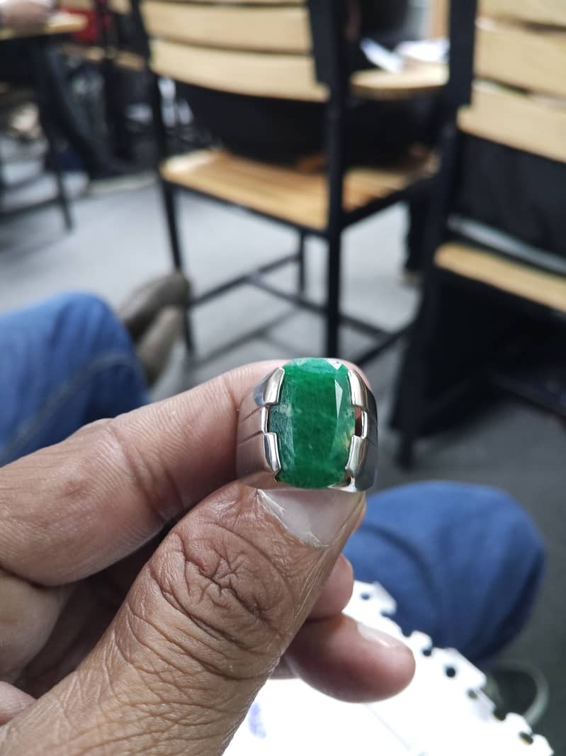 Sawat Emerald Ring In Pure Silver 1