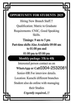 job Offer for  interested  people