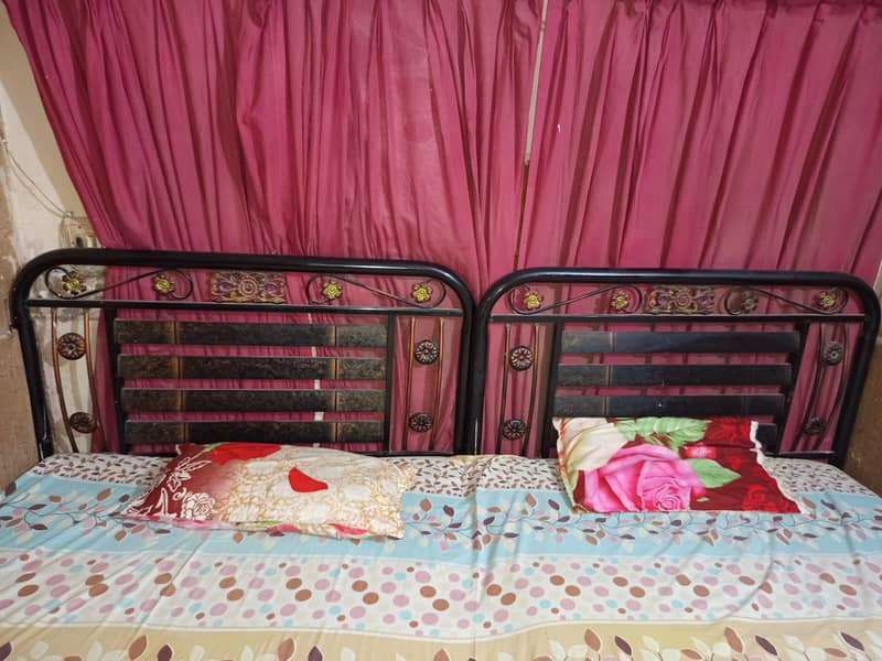 2 Single Bed for sale without mattress one Mattress will give only 1