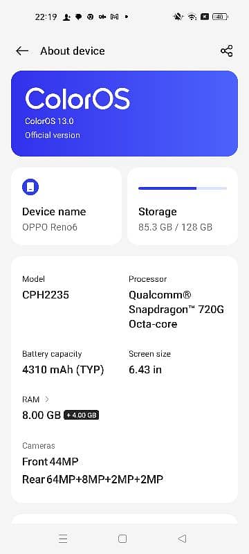 Oppo Reno 6 With Box Charger Urgently sale Cntct nmbr 03354211004 8