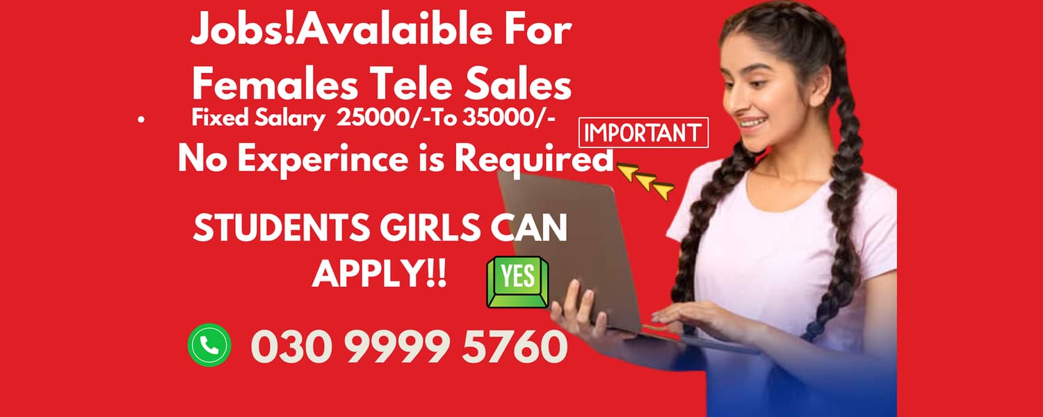 Jobs/call center/office job  /Female jobs/Jobs in Karachi/Telesales 0