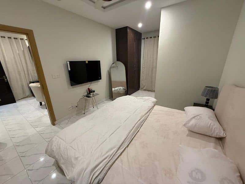 This fully furnished single bed flat is location in Islamabad 10