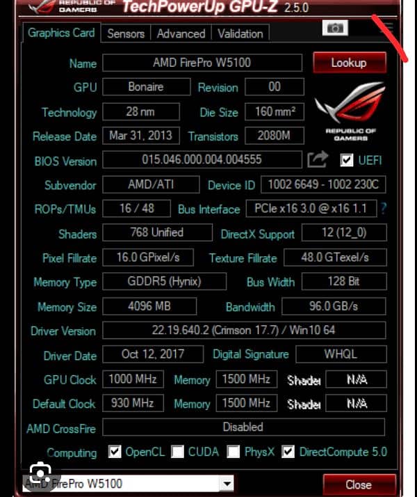 Amd firepro W5100 4GB GDDR 5 126 Bit 1