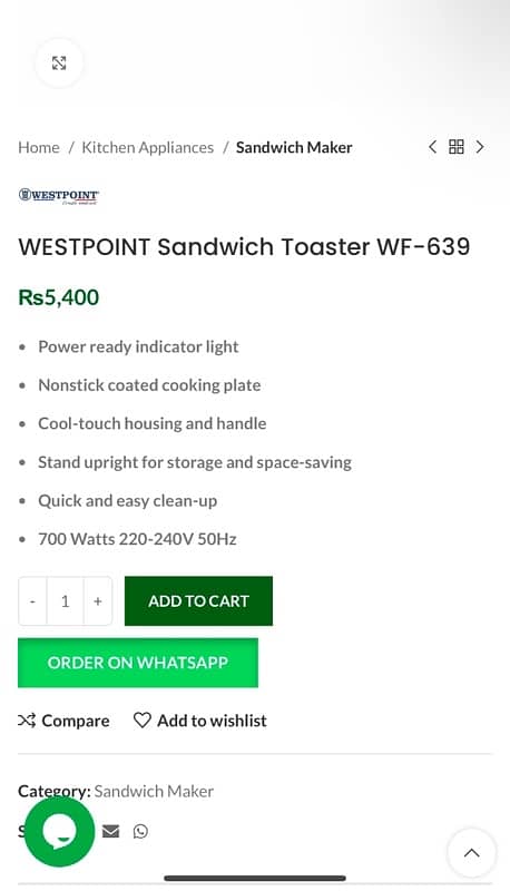 Westpoint Sandwich toaster 2