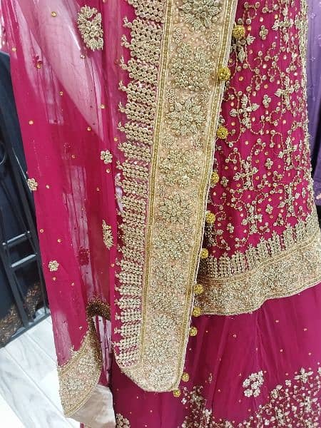 Red Bridal Lehnga 4 Piece, Lehnga Shirt Dupatta, pouch 1