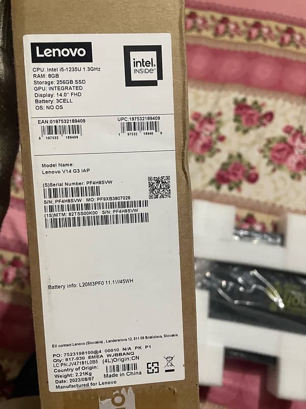 Lenovo Corei5 12 generation 8/256 Box Pack 0