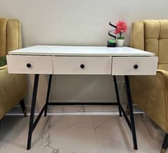 Office Table White 3 Drawer