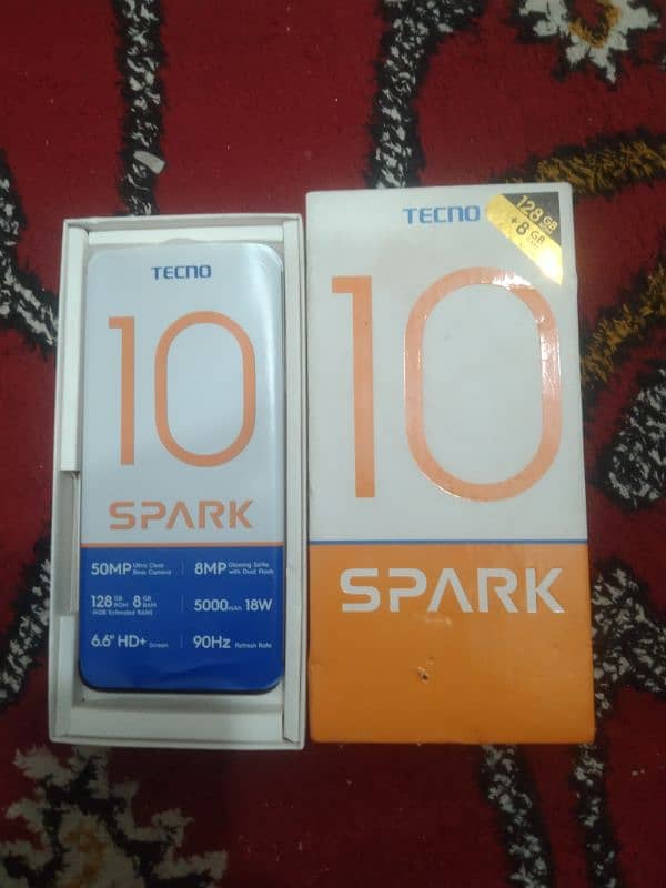 Tecno spark 10 8 128 full ok 1 week waranti only box 1