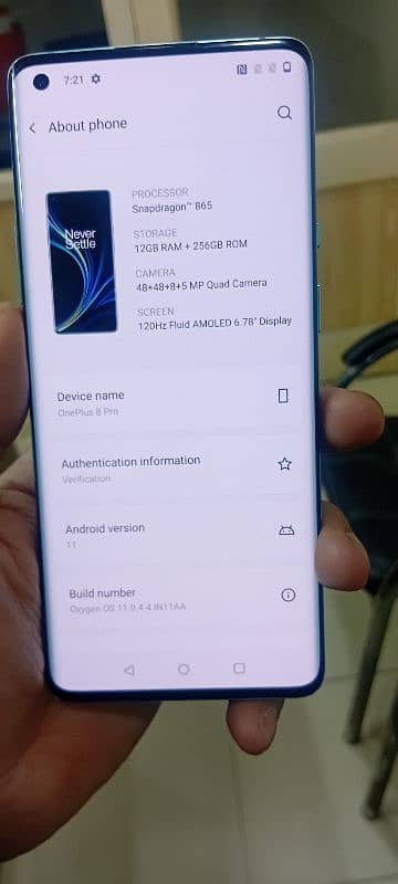 ONE PLUS 8 PRO 12.256GB BACK BREAK DUAL SIM PTA APPROVED 2