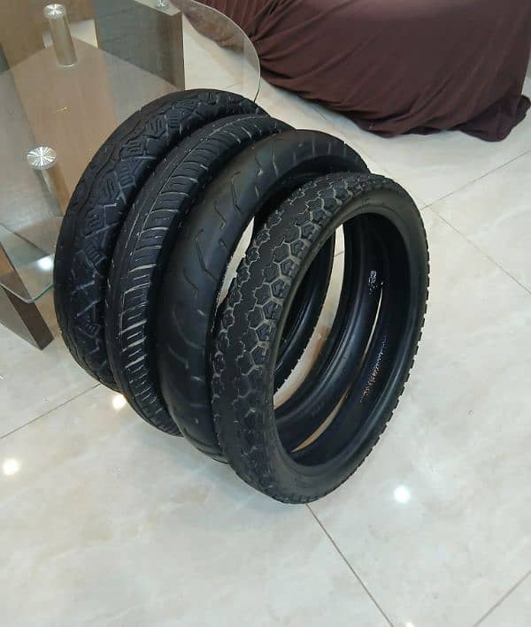 Tyres for YBR YBZ CB 150 GS 150 and can fit on any 18 inch rims 4