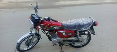 Honda CG-125 red 2023 March Karachi number