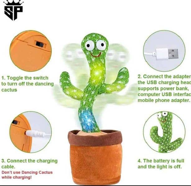 SP Dealz Dancing CactusToys  for Kids Educational PlushBaby Toy. . 2