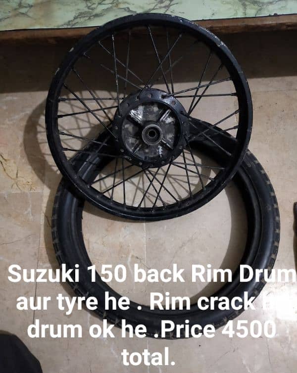 18 size Tyre aur Suzuki 150 parts used 1