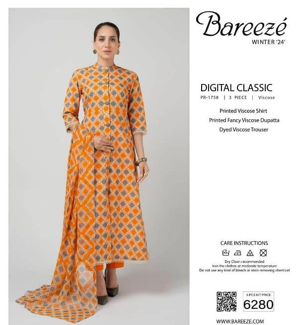 Sale Sale Sale: 3Pcs Women's Unstitched Viscos Printed Suit 4