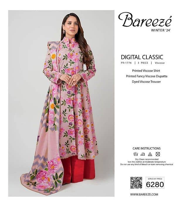 Sale Sale Sale: 3Pcs Women's Unstitched Viscos Printed Suit 10