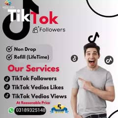 Tiktok services / like ,followers, views ,comments,votes,