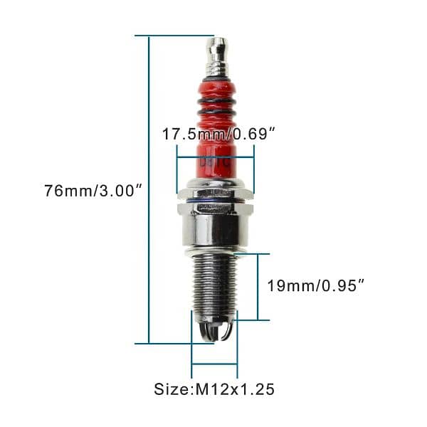 3 Electrode Spark Plug for CD 70 / Pridor / CD 100 / Honda 125 1