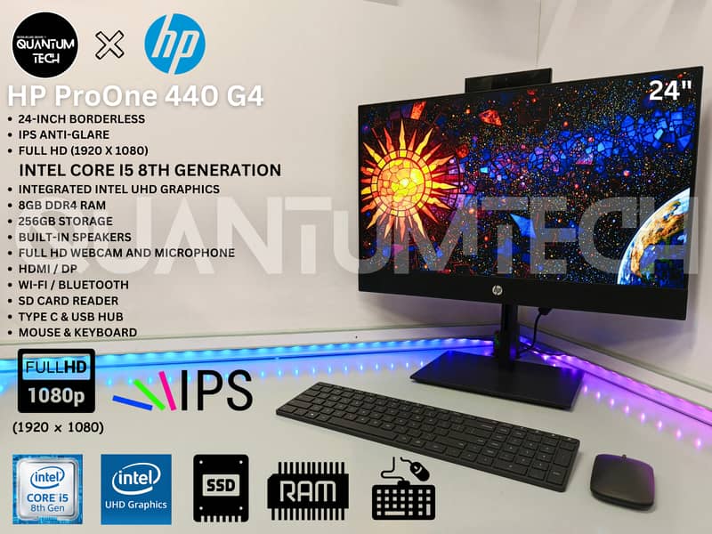 HP ProOne 440 G4 Core i5 8th Gen 24inch Borderless All in One AIO PC 2