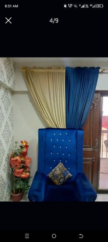 Sofa set with certains and table and other items only 40k 2