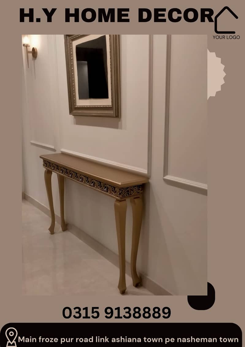 CONSOLE // Wall Mirror with Console Table // Wooden Console 0