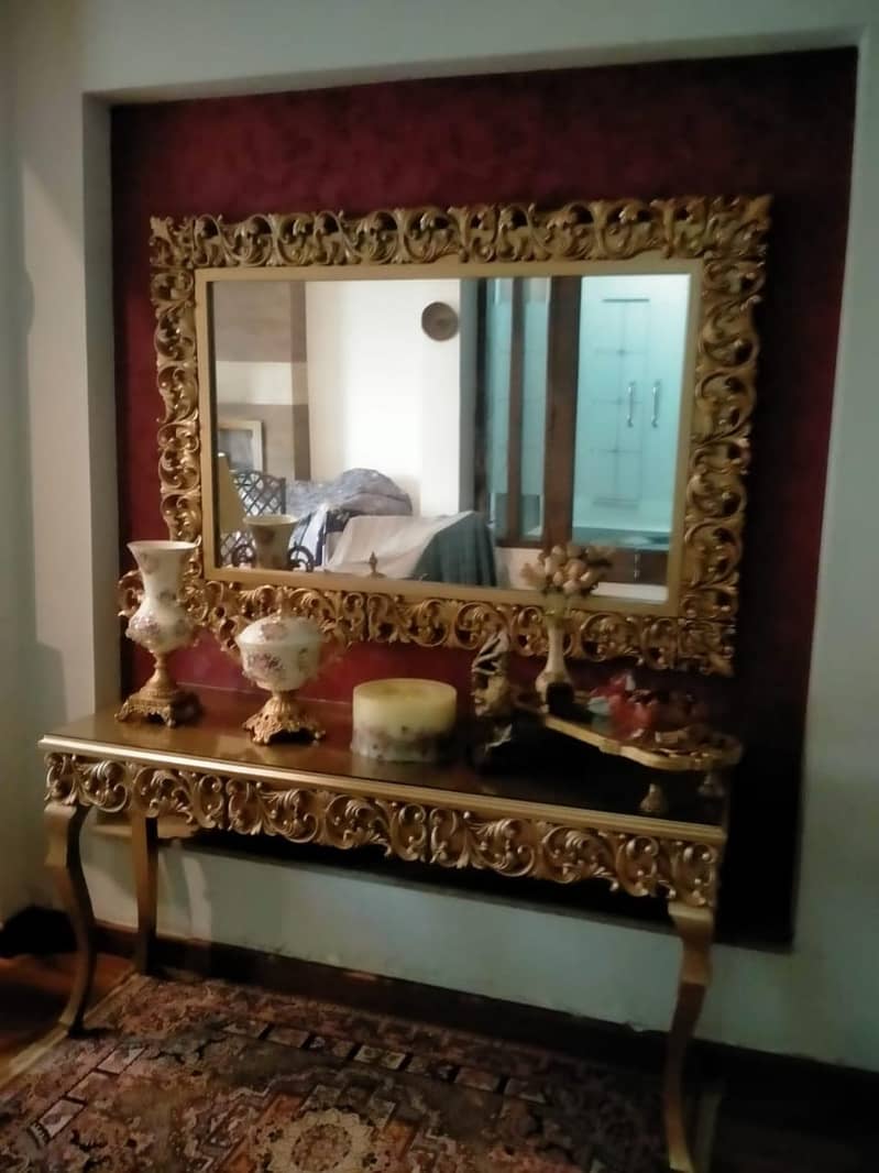 CONSOLE // Wall Mirror with Console Table // Wooden Console 3