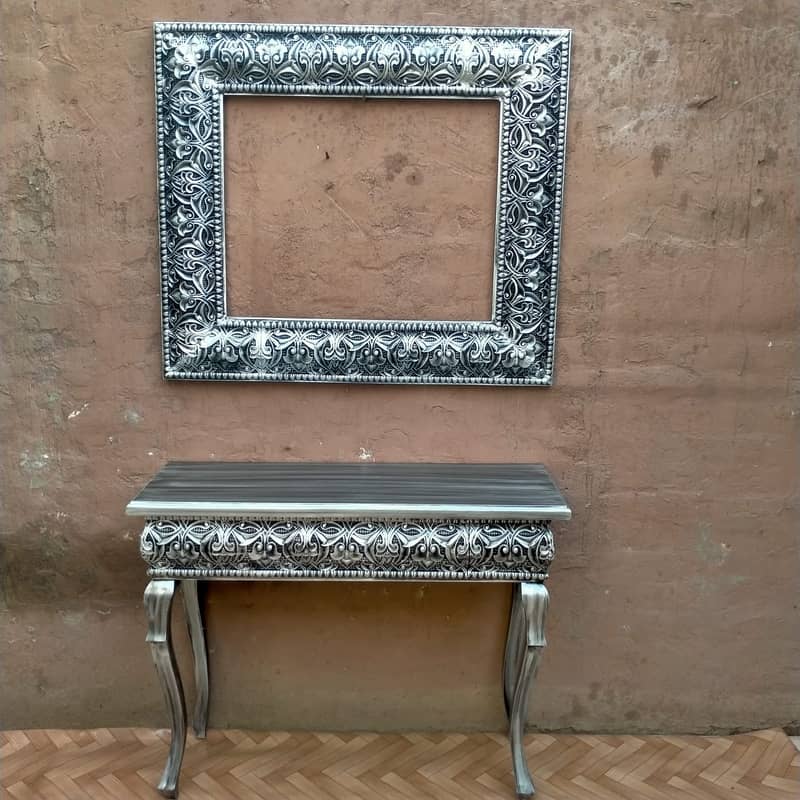 CONSOLE // Wall Mirror with Console Table // Wooden Console 4