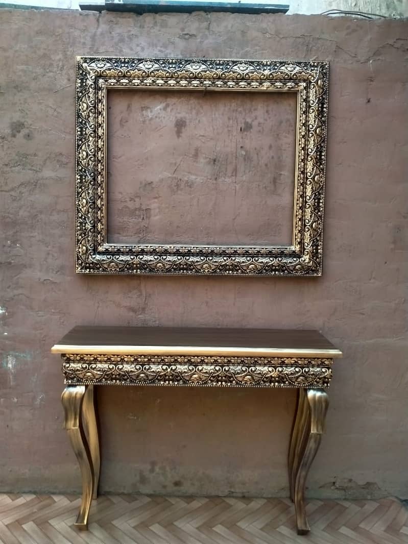 CONSOLE // Wall Mirror with Console Table // Wooden Console 5