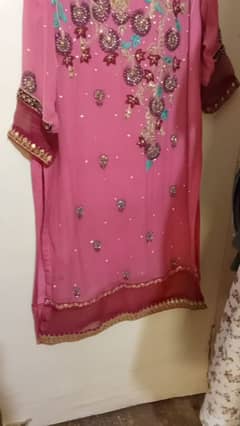 pink stone work dress