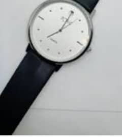 mans watch with black color strips