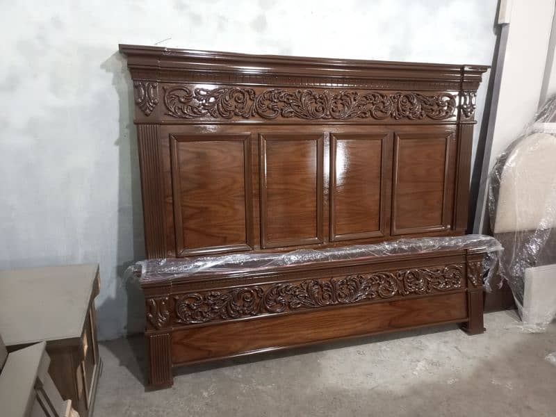 double bed/shesham wooden bed/solid bed/bed dressing/carving bed 0