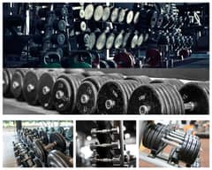 Rubber Coated Dumbbells / Home Gym / Dumbbells/ Weight Plates / Benche