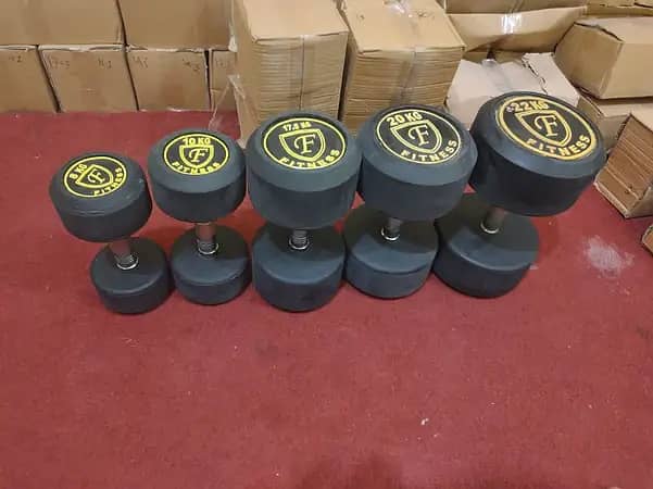 Rubber Coated Dumbbells / Home Gym / Dumbbells/ Weight Plates / Benche 1