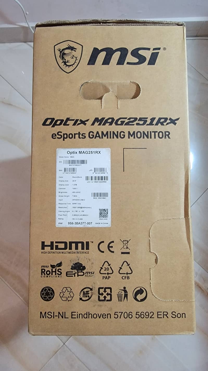 MSI Optix MAG251RX eSports Gaming Monitor 9