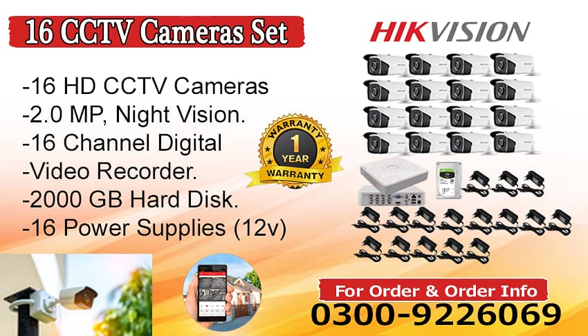 16 CCTV Cameras Set In DHA (HIK Vision) 0