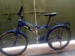 this bicycle was boys blue colour one break two seats to