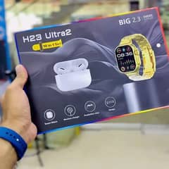 H23 Ultra 2 Smart Watch 2025 with high quality airpods free