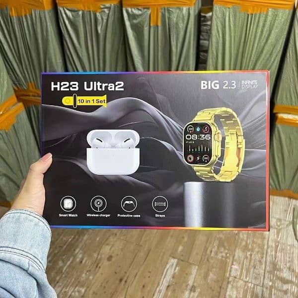 H23 Ultra 2 Smart Watch 2025 with high quality airpods free 3