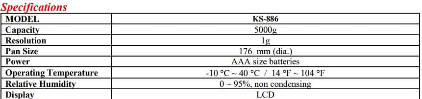 Electronic Kitchen Scale KS-886 Weighing Scale for Sale 3