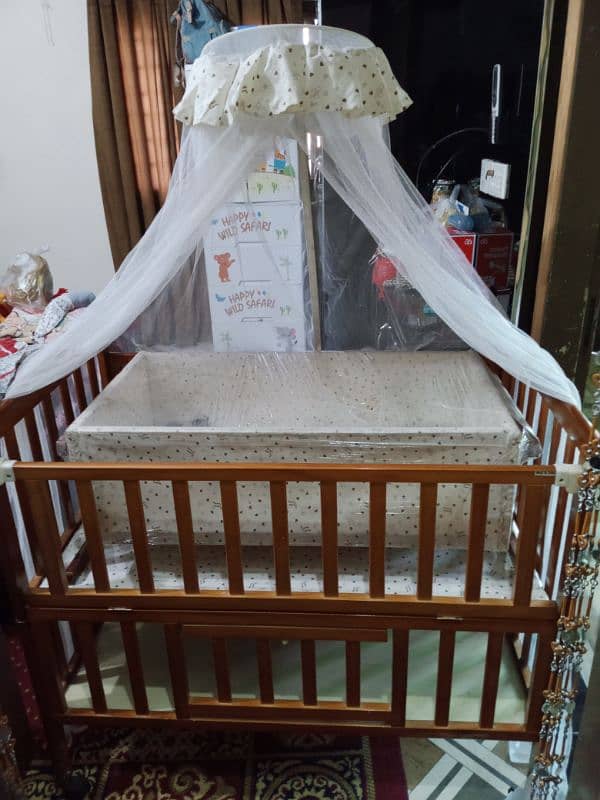 Premium Junior Baby Cot with Swing & Storage – Like New! 6