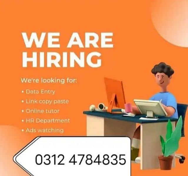 online jobs/full time/part time/simple typing jobs for boys and girls 0