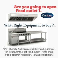 Restaurant Commercial Kitchen Fabrication, Fryer,  Hot plate,  Table,