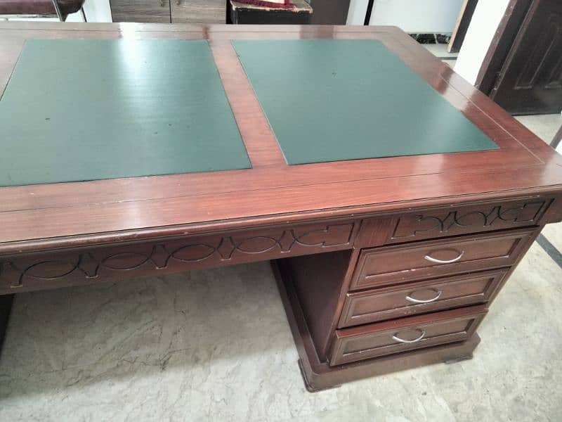 just like brand new , neat and clean executive table with side table 8